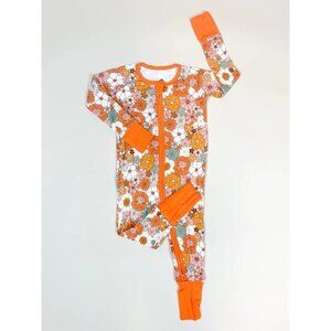 NEW!!! William & Ryan Baby Girl Bamboo Groovy‎ Floral Zippy Size 6-12 months
